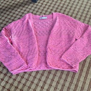 Pink Zara cardigan